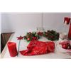 Image 3 : Christmas Lot- Candles, Miniature Wreaths, Misc.