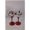 Image 2 : (3) Christmas Wine Glasses and Tumbler