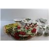 Image 7 : Christmas Napkin Rings, Bowls, Gravy Boat, Salt & Pepper Shakers, Cups and Table Cloths
