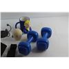 Image 2 : Fallout Mug, 3 lb Dumbbells, Coat Rack. Knife Sheath and Sack