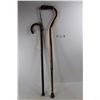 Image 1 : (2) Canes, Wooden & Aluminum, Longest Is 36'' Long