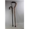 Image 2 : (2) Canes, Wooden & Aluminum, Longest Is 36'' Long