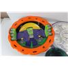 Image 3 : Hebrew Seder Plate, Small Paper Mache Bowl, Frankenstein Halloween Themed Candy Bowl