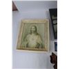 Image 2 : (3) Different Wicker Baskets, Framed Print Of Jesus Christ- 10'' x 11'', Block Of Wet Foam- NIB, Mis