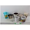 Image 1 : Lot Of (8) Coffee Cups/ Drinking Glasses, Gourmet Village, Adventure Time, Misc.