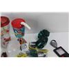 Image 6 : (2) Plastic Cups w/ Straws, TY Teddies Bear, Pokemon Cards, Misc.