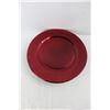Image 2 : (8) Plastic Red Christmas Charger Plates- All 13'' Diameter