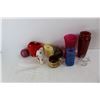 Image 2 : Lot Of Various Vases, Candles, (9) Plastic Drink Straws