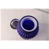 Image 2 : Blue Glass Canister w/ Lid 9" Tall