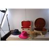Image 1 : (2) Vintage Travel Make-up Cases, (3) Hats