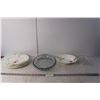 Image 1 : (5) Bone China Plates & Bowl, Glass Serving Plates