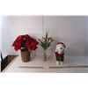 Image 1 : Artificial Flowers- Poinsettias, Tulips, Christmas Dog Decoration