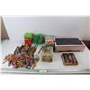 Image 1 : Pile Of Crayons/ Pencil Crayons, Small Hobby Knife Set, Chocolate Tin, Misc.