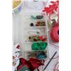 Image 6 : Various Gift Ribbons, Metal Tray- 14.5'' x 8'', Glass Jar Canister- 7.5'' Tall, Misc.