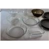 Image 6 : Glass Bowls, Pie Dishes and Metal Trays