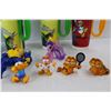 Image 2 : (4) Garfield Figurines, (3) Donald Duck Plastic Drink Mugs with Lids, Misc.