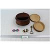 Image 1 : (2) Wood Jewelry Boxes, (2) Sets Ear Rings, Vintage Bottle Opener