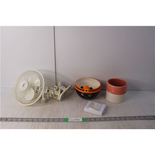 Clip On Fan, Ceramic Halloween Bowl, Misc.