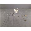 Image 1 : (14) Hat Pins and Swan Ring Holder