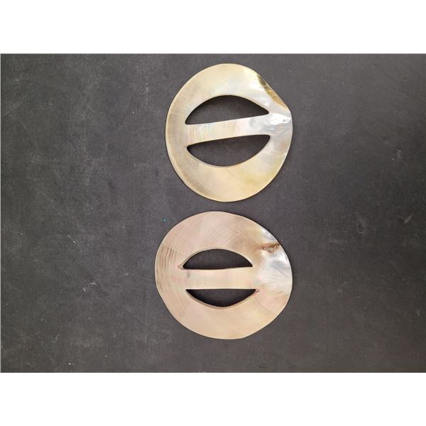 (2) Mother of Pearl Belt Buckles