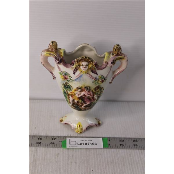 R, Capodimonte Italian Porcelain Vase