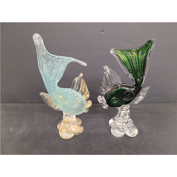 Pair of Venetian Glass Fish Statues