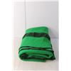 Image 3 : Ottawa Valley Woolens Green Wool Blanket 46" x 66"