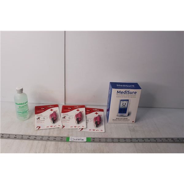 MediSure Blood Glucose Monitoring System, (3) Resqme Tools, Isopropyl Alcohol NIB