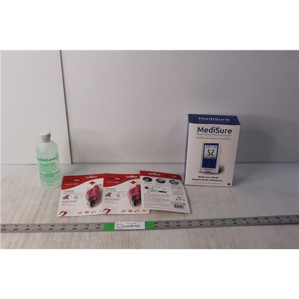 MediSure Blood Glucose Monitoring System, (3) Resqme Tools, Isopropyl Alcohol NIB