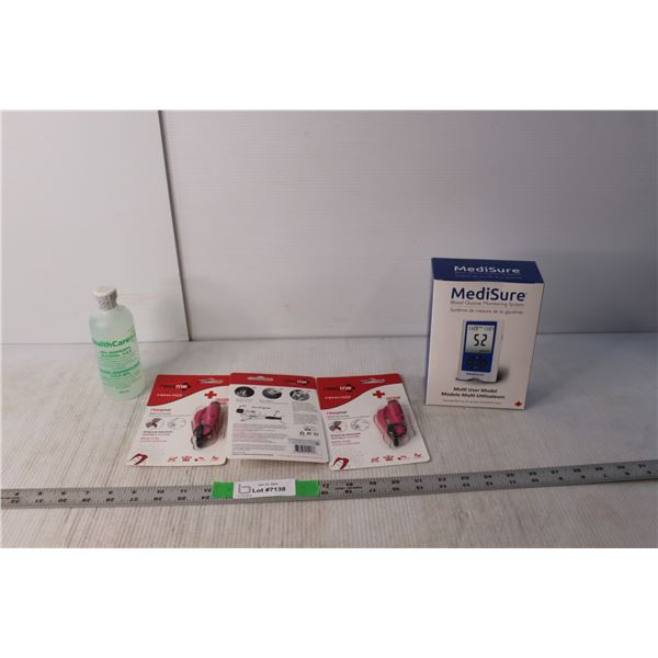 MediSure Blood Glucose Monitoring System, (3) Resqme Tools, Isopropyl Alcohol NIB