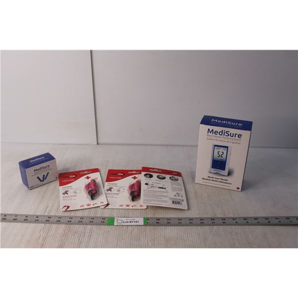 MediSure Blood Glucose Monitoring System, (3) Resqme Tools, Blood Glucose Test Strips NIB