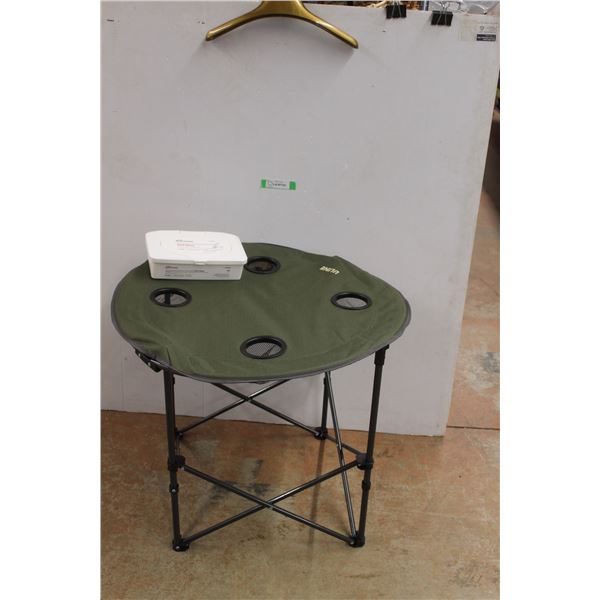 Uline Collapsible Beverage Table with Carrying Case 24" tall x 28" Diameter, Pro Advantage Adult Wip