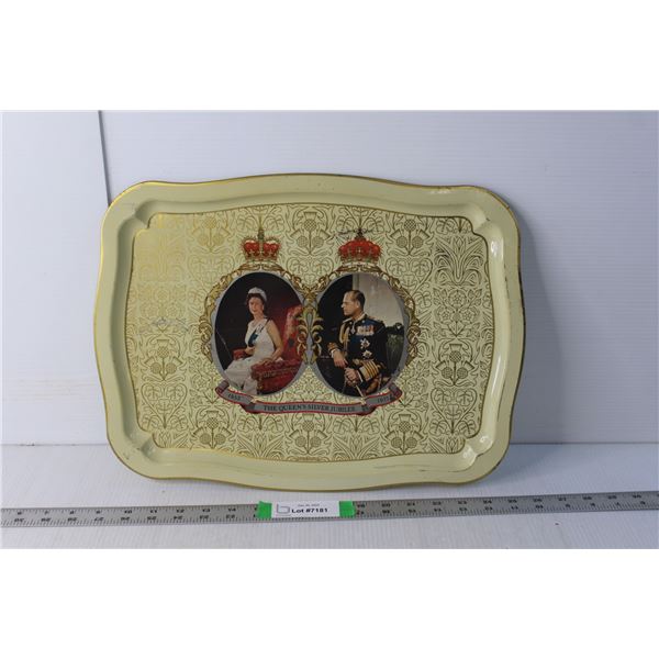 The Queen's Silver Jubilee Tin Tray 17" x 12.5"