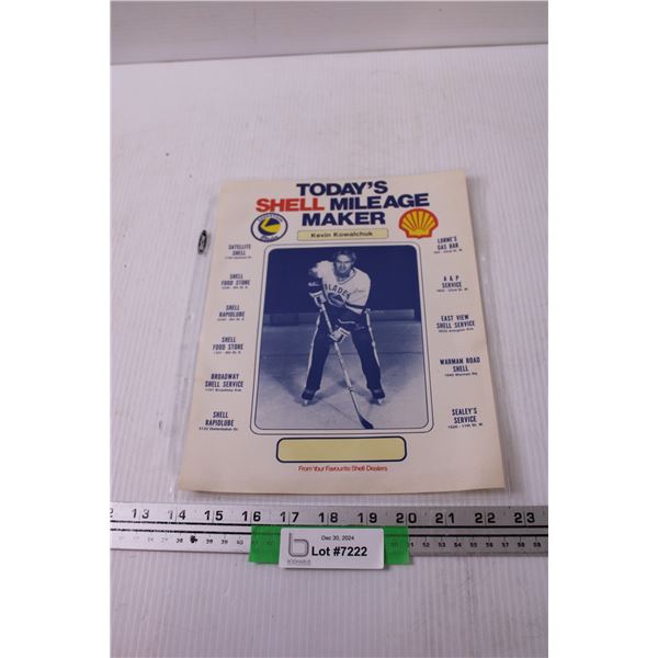 Saskatoon Blades Shell Advertisement - Kevin Kowalchuk - 1980's - 8.5" x 11"