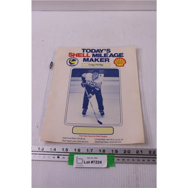 Saskatoon Blades Shell Advertisement - Craig Hurley - 1980's - 8.5" x 11"