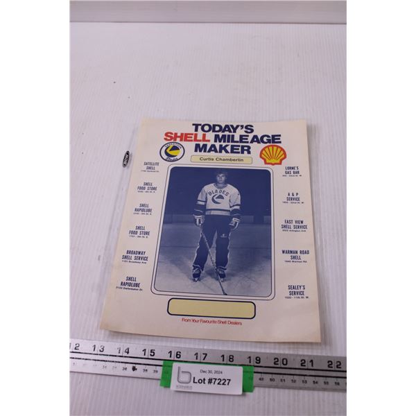 Saskatoon Blades Shell Advertisement - Curtis Chamberlin - 1980's - 8.5" x 11"