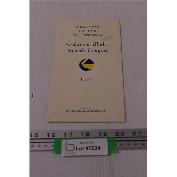 Saskatoon Blades Annual Awards Banquet Pamphlet - 1976