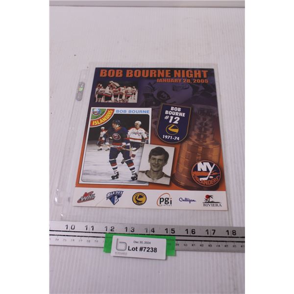 Saskatoon Blades Bob Bourne 1971-74 Commemorative Sheet