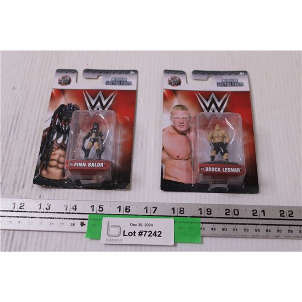 (2) WWE Nano Figurines: Brock Lesnar & Finn Balor - Die Cast Metal Figurines