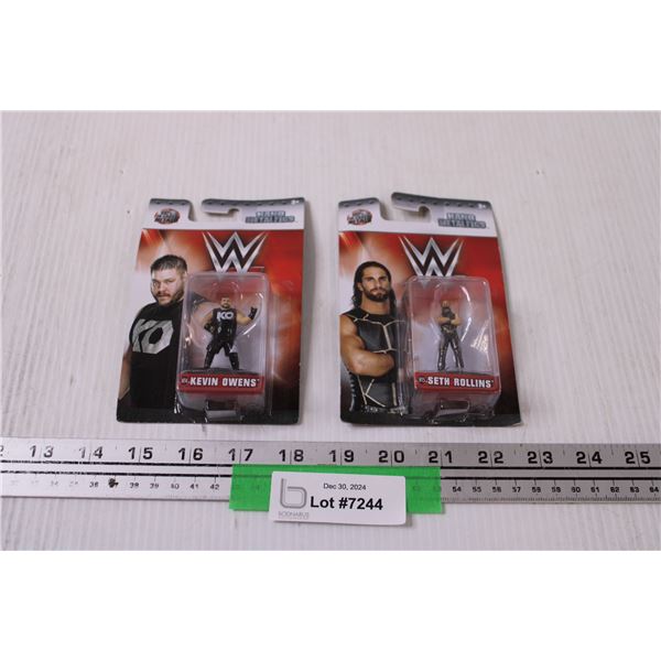 (2) WWE Nano Figurines: Kevin Owens & Seth Rollins - Die Cast Metal Figurines