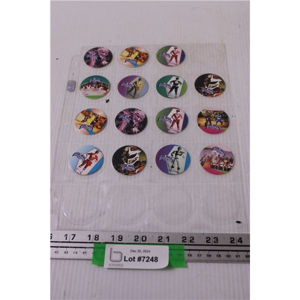(15) Mighty Morphin Power Rangers Retro Pogs, 1995