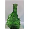 Image 3 : (3) Glass Decanters - Green & Blue - Various Sizes