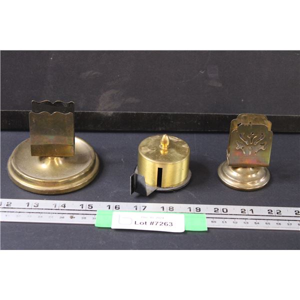 (2) Brass Envelope Holder & Brass Stamp Holder