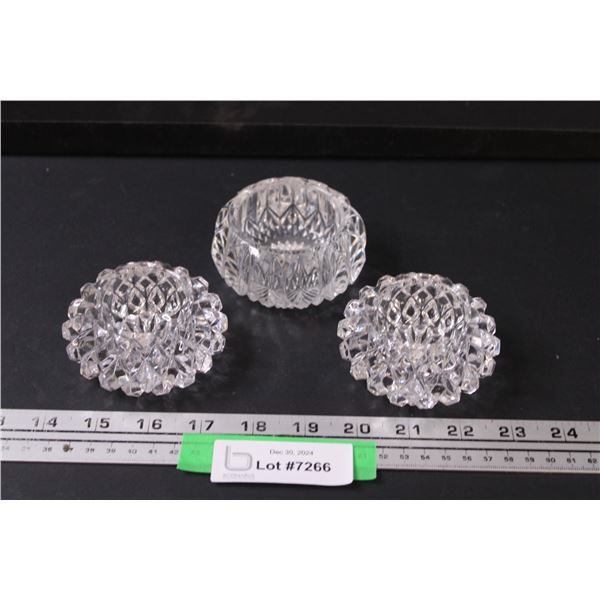 (3) Crystal Tealight Candle Holders