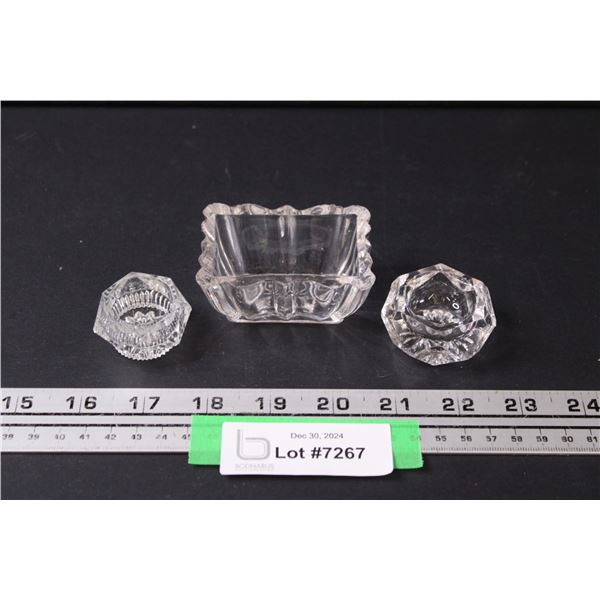 (3) Glass Open Salt Holders