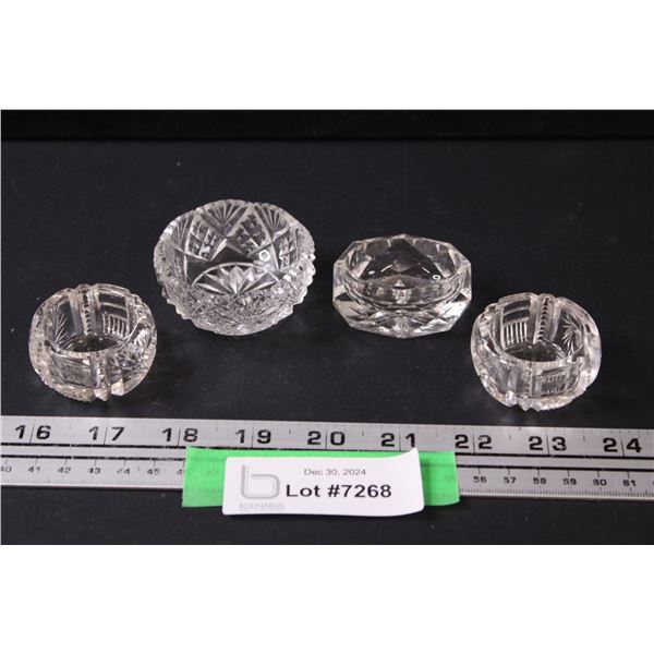 (4) Crystal Open Salt Holders