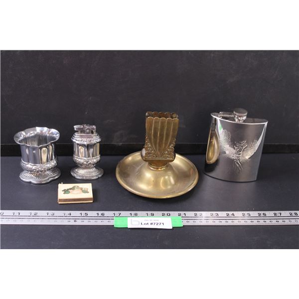 Lighter, Napkin Holder, Flask, Matches, Misc.