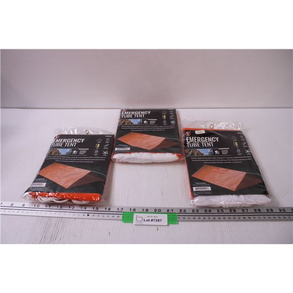 (3) Emergency Tube Tent Kits - NIB