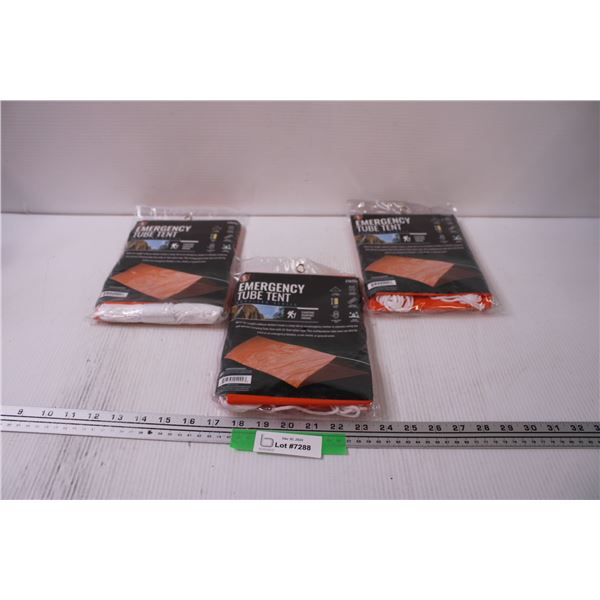 (3) Emergency Tube Tent Kits - NIB