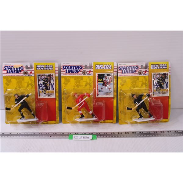 (3) Starting Lineup 1994 Edition Hockey Figures: Mario Lemieux, Steve Yzerman